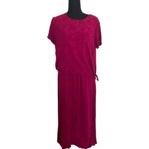 Always Caroline Womens Vintage Magenta Pink Jacquard Rayon Maxi Dress Size 16